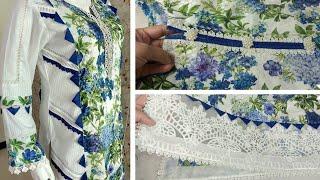 How I designed 2 dresses from one suit of Maria B hitcode | summer dress designing ideas #stitching