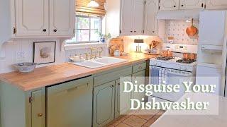 Designer English Cottage Kitchen Tip ~ Disguise Your Dishwasher