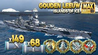 Cruiser "Gouden Leeuw" on map "Islands of Ice" - World of Warships