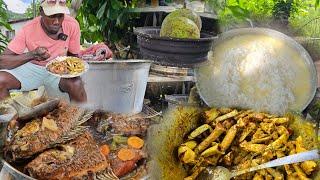 HOW I MANAGE TO COOK 4 DIFFERENT POTS UNDER 2 HOURS COCONUT CURRY CRAB FISH RICE ROAST BREADFRUIT