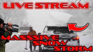  LIVE - Buffalo, New York - Monster Lake Effect Blizzard Snow Storm, Vehicles Stranded - 11/18/2022