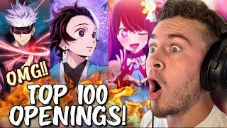 Reacting to TOP 100 MOST LISTENED TO ANIME OPENINGS! | REACTION!