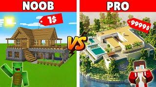 LUXURY MANSION BUILD BATTLE CHALLENGE In Minecraft - NOOB VS PRO - Maizen Mizen Mazien Parody