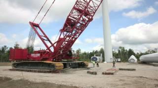 Manitowoc 16000 Wind Attachment Boom Raising System - Bull Hill Wind Farm