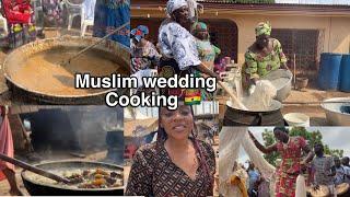Big Party Cooking at a Muslim Wedding || Ghana West Africa