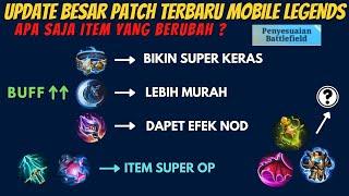 FUNGSI LENGKAP ITEM BARU DAN ITEM YANG DI BUFF NERF REVAMP PATCH TERBARU MOBILE LEGENDS SERTA EMBLEM