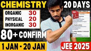 JEE Mains 2025: Confirm 80+ in Chemistry Only 12 Chapters = 20 Questions| Last 20 Days Plan