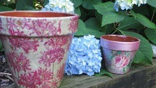 How to Decoupage and Weather proof a Clay Pot