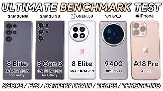 Samsung S25 Ultra vs S24 Ultra vs OnePlus 13 vs Vivo X200 Pro vs iPhone 16 Pro Max Benchmark Test