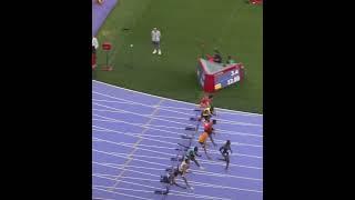 Grant Holloway wins in 110m hurdles in Paris Olympics #trackandfield #goldmedal #olympics #runner