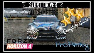 Forza Horizon 4 | COMPLETE Stunt Driver Guide [AUDIO INSTRUCTION] | ALL 10 CHALLENGES [3 Stars]