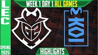 G2 vs MKOI Highlights ALL Games | LEC Spring Split W1D1 2025 | G2 Esports vs Movistar KOI