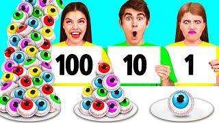 100 Layers of Food Challenge | Awesome Kitchen Tricks by AZaZa Challenge