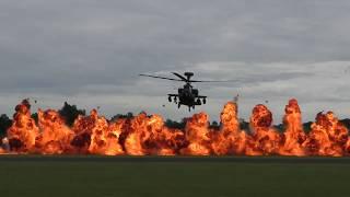 Apache Helicopter Display RAF Cosford 2019 *PYROS*