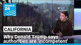 Wildfires in California: Why Donald Trump says authorities are 'incompetent'? • FRANCE 24 English