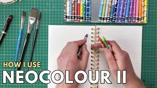 Using Neocolour ii Water Soluble Crayons