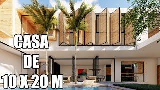 CASA DE 10x20  M / DESAIN RUMAH 10x20  M / HOUSE PLANS 10x20  M