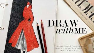 recreating a René Gruau fashion illustration  relaxing art process