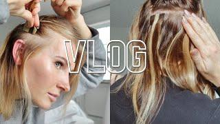 vlog: doing my own TAPE IN EXTENSIONS fine, thin hair + random rambles