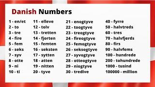 Learn numbers in Danish! (No intro & outro-version)