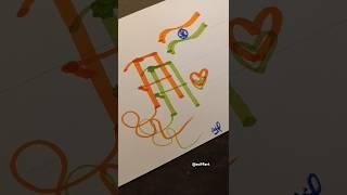 How to write A lettering art using tricolour  | write A lettering art on double pen #viralshorts