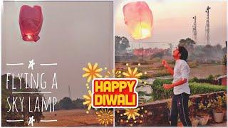 Flying An Sky Lamp | Sky Lantern | Hot Air Ballon - Diwali Special [ Overtime ] #shorts