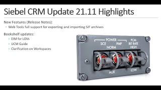 Siebel CRM 21.11 Update Summary - SCE to AUX