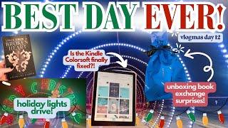 KINDLE COLORSOFT FIX, READING UPDATES, HOLIDAY LIGHTS, BOOK EXCHANGE SURPRISE! #booktube #vlogmas