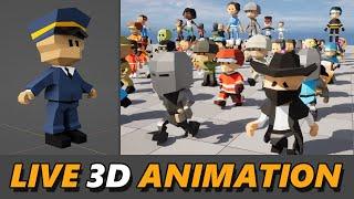 Live 3D Character Animation - Crispoly Characters Mini - Blender 4