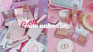 Jookstogo ASMR Dior and Glossier cute haul unboxing #makeup #unboxing #asmr #kawaii