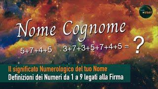 Il significato Numerologico del tuo nome - Definizioni dei Numeri da 1 a 9 legati alla Firma