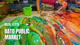  [4K] Morning Walk at Bato Public Market | Fresh fish and Seafoods | Philippines | Walking Tour