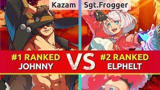 GGST ▰ Kazam (#1 Ranked Johnny) vs Sgt.Frogger (#2 Ranked Elphelt). High Level Gameplay