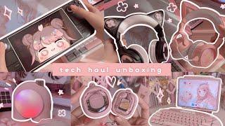 tech haul unboxing ft Steam Deck | Acefast earbuds | Royal Kludge keyboard | Yowu | Divoom  pink