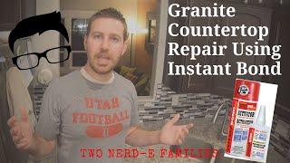 Granite Countertop Repair Using Instant Bond Adhesive