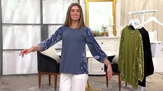 LOGO by Lori Goldstein Rayon 230 & Velour Top on QVC