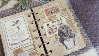 Винтажный разворот в блокноте | Vintage journaling