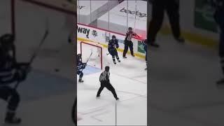 Jake evans gets stretchered off the ice after this hit