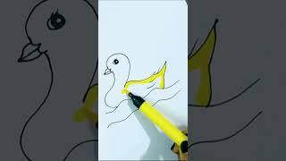 2=Duck  | How to Draw a Duck  from Number 2 Easy | #drawing #art #satisfying #creativeart #shorts