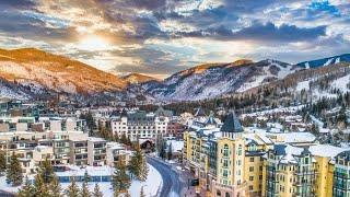 4K Virtual Walking Tour- Vail Colorado Ski Resort and Lions head Ski Lift View.