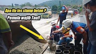 CARA TES SLUMP BETON Uji kekentalan & kecelakaan beton Cor Ready mix conrete