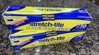 How to install the Kirkland Signature Stretch-Tite Plastic Food Wrap, 12 in x 750 ft  item 208721