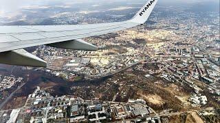 Brno Tuřany airport (BRQ/LKTB)  take off over the city