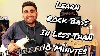 Learn Rock Bass Guitar In Less Than 10 Minutes! (Beginner Lesson)