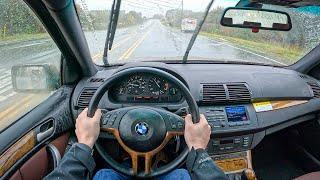 2001 BMW X5 4.4i Neiman Marcus Edition - Rainy POV Quick Drive (Binaural Audio)