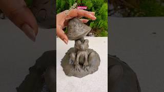 Making a Frog Under Mushroom With Clay #shorts