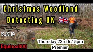 Christmas Woodland Metal Detecting uk for silver / Equinox 800 / plus cleaning finds.