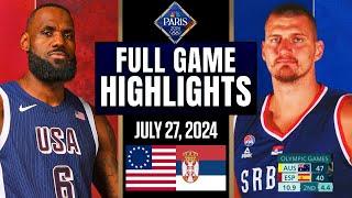 USA vs Serbia FULL GAME Highlights | July 27, 2024 | Olympic Men’s Basketball Highlights NBA 2K24
