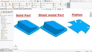 Convert Solid Part to Sheet metal Part in Solidworks