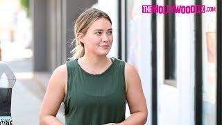 Hilary Duff Talks Fashion While Picking Up Her Laundry From The Dry Cleaners 9.1.17